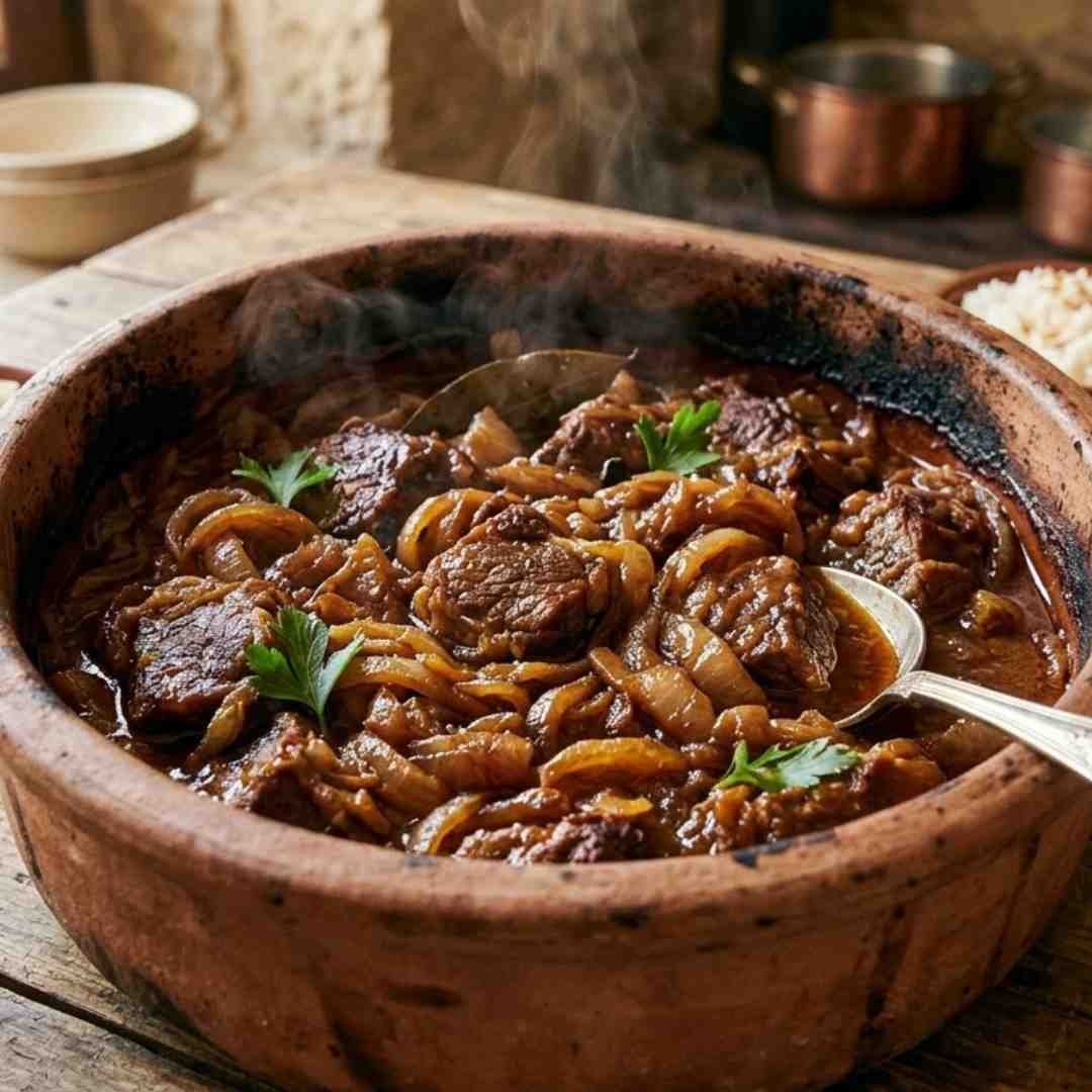 طاجن لحمة بالبصل
